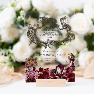 Invitaciones Acrílicas Boda de Alice en el País de las Maravillas en Borg