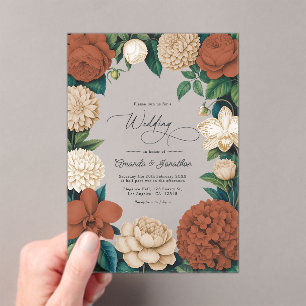 Invitaciones Acrílicas Boda de Arcilla Terracota, Arena Cálida y Leche de