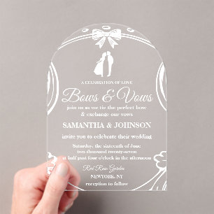 Invitaciones Acrílicas Boda de arco de vintage de arcos y cintas