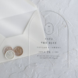 Invitaciones Acrílicas Boda De Arco Única En Monograma SHYLAH Guardar La 