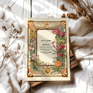 Invitaciones Acrílicas Boda de Art Nouveau floral vintage