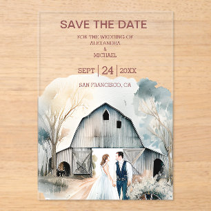 Invitaciones Acrílicas Boda de barra húmeda y rusa