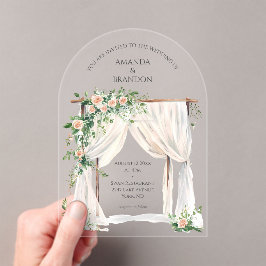 Invitaciones Acrílicas Boda de boho moderno y elegante