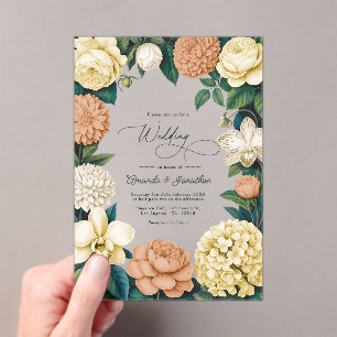 Invitaciones Acrílicas Boda de Buttercream, Seda de Vainilla y Albaricoqu
