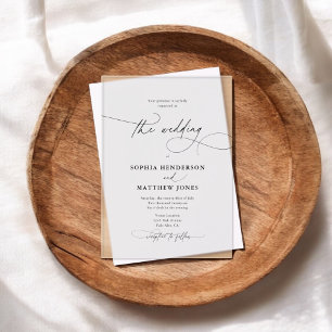 Invitaciones Acrílicas Boda de caligrafía elegante minimalista