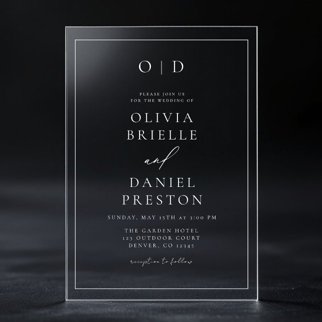 Invitaciones Acrílicas Boda de caligrafía moderna minimalista (Subido por el creador)