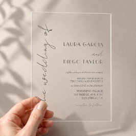 Invitaciones Acrílicas Boda de Caligrafía Simple