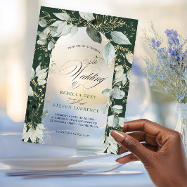 Invitaciones Acrílicas Boda de caligrafía verde elegante salvia eucalipto