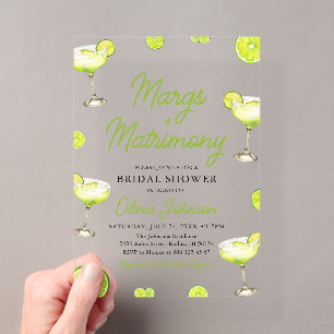 Invitaciones Acrílicas Boda de cóctel moderno Margs y Matrimonio