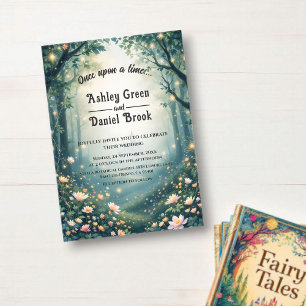 Invitaciones Acrílicas Boda de Cuento de Hadas Bosque Encantado Mítico