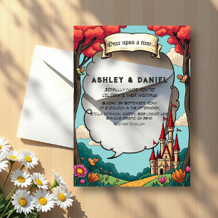 Invitaciones Acrílicas Boda de Cuento de Hadas Castillo Bosque Encantado