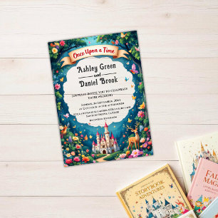 Invitaciones Acrílicas Boda de Cuento de Hadas del Castillo Bosque Encant