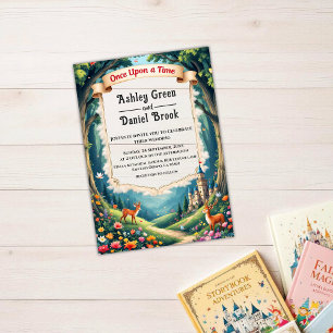 Invitaciones Acrílicas Boda de Cuento de Hadas del Castillo del Bosque En