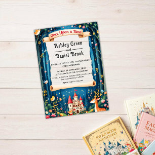 Invitaciones Acrílicas Boda de Cuento de Hadas del Castillo del Bosque En