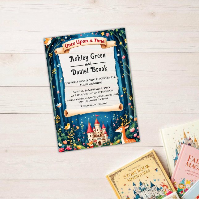 Invitaciones Acrílicas Boda de Cuento de Hadas del Castillo del Bosque En (Subido por el creador)