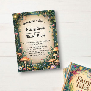 Invitaciones Acrílicas Boda de cuento de hadas encantado bosque mítico