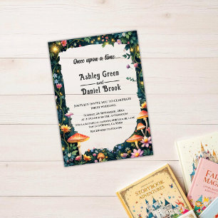 Invitaciones Acrílicas Boda de Cuento de Hadas Floral Bosque Encantado
