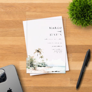 Invitaciones Acrílicas Boda de destino de isla