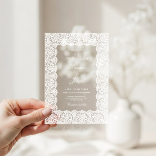 Invitaciones Acrílicas Boda de encaje