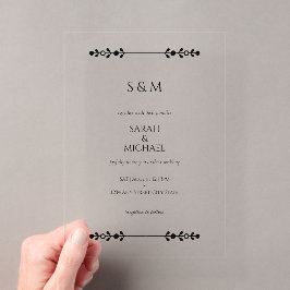 Invitaciones Acrílicas Boda de estilo clásico moderno y elegante