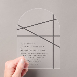 Invitaciones Acrílicas Boda de estilo geométrico simple