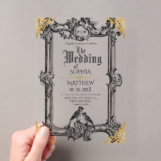 Invitaciones Acrílicas Boda de fantasía medieval (Insitu (portátil))