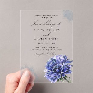 Invitaciones Acrílicas Boda de flor de maíz acuarela