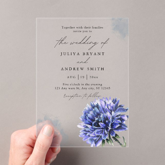 Invitaciones Acrílicas Boda de flor de maíz acuarela (Insitu (portátil))
