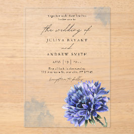 Invitaciones Acrílicas Boda de flor de maíz acuarela