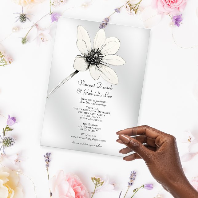 Invitaciones Acrílicas Boda de Flor Silvestre Blanca (Subido por el creador)