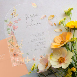 Invitaciones Acrílicas Boda de Flor Silvestre Sunny Arch transparente ID1