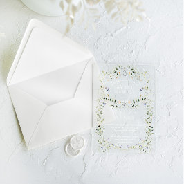 Invitaciones Acrílicas Boda de Floral de Boho Rustic Floral