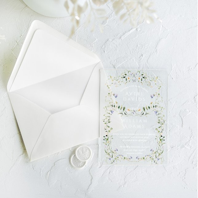 Invitaciones Acrílicas Boda de Floral de Boho Rustic Floral (Subido por el creador)