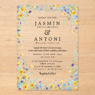 Invitaciones Acrílicas Boda de Flores Caen Foliage