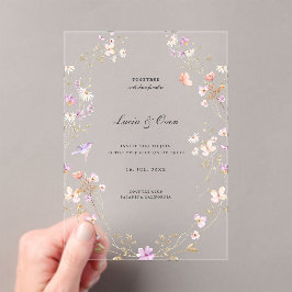 Invitaciones Acrílicas Boda de Flores Minimalista y Elegante