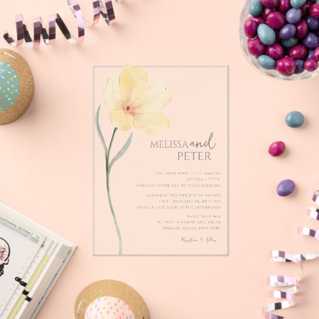 Invitaciones Acrílicas Boda de flores silvestres (Insitu (Celebración))