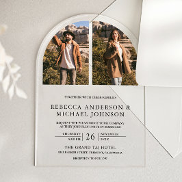 Invitaciones Acrílicas Boda de Foto de Arco Minimalista Moderno