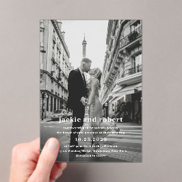 Invitaciones Acrílicas Boda de fotografía moderado