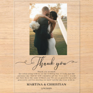 Invitaciones Acrílicas Boda de fotos Gracias