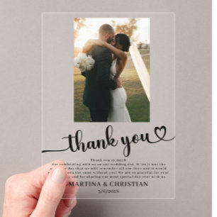 Invitaciones Acrílicas Boda de fotos Gracias