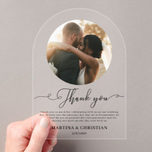 Invitaciones Acrílicas Boda de fotos Gracias Arch