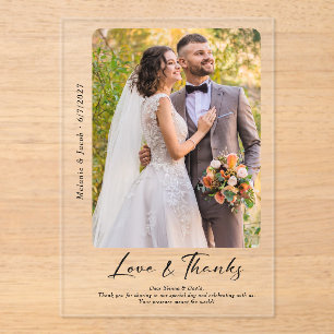 Invitaciones Acrílicas Boda de fotos Gracias Limpiar