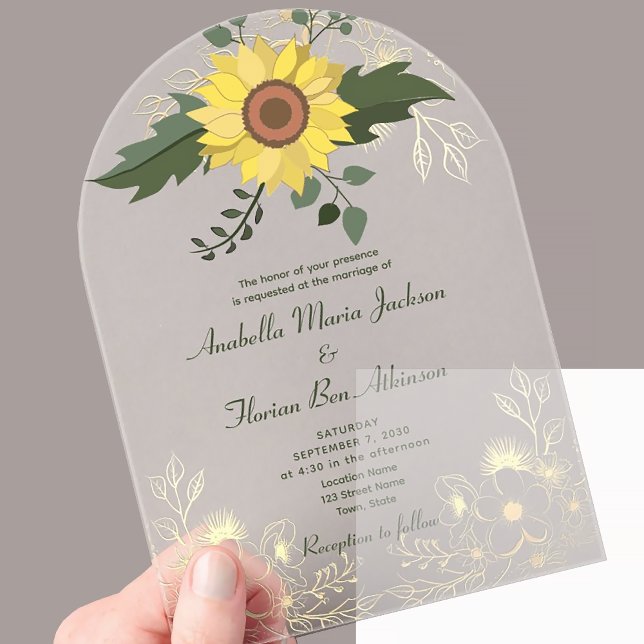 Invitaciones Acrílicas Boda de Girasoles (Subido por el creador)