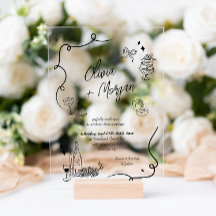 Boda de guión de garabato de moda