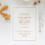 Invitaciones Acrílicas Boda de guiones clásicos de Naranja quemado elegan<br><div class="desc">La elegante invitación a la boda de escritura clásica Naranja quemada es una sorprendente mezcla de sofisticación y calidez. Perfecto para las parejas que aprecian la elegancia atemporal, este diseño está diseñado con un rico y quemado matiz naranja que evoca una sensación de encanto y romanticismo otoñal. El sofisticado tipo...</div>