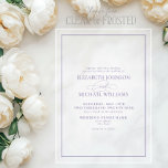 Invitaciones Acrílicas Boda de guiones clásicos Lilac Lavender formal<br><div class="desc">La invitación acrílica del Boda Lilac Lavender clásico de estilo Lilac desprende elegancia intemporal con un suave matiz de lavanda que habla tanto de la gracia como del romanticismo. Perfectamente diseñado para las parejas que desean una mezcla de sofisticación y calidez, esta invitación da una impresión duradera con su estética...</div>