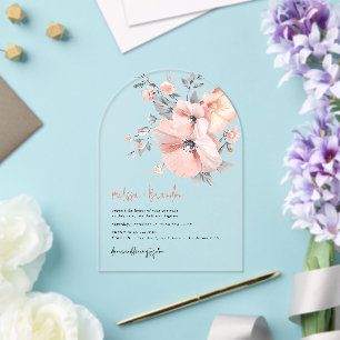 Invitaciones Acrílicas Boda de guiones de escritura a mano con color de a