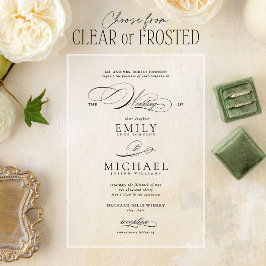 Invitaciones Acrílicas Boda de guiones elegante y clásico moderno