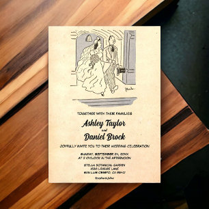 Invitaciones Acrílicas Boda de historietas de parejas casadas