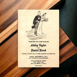 Invitaciones Acrílicas Boda de historietas de parejas casadas